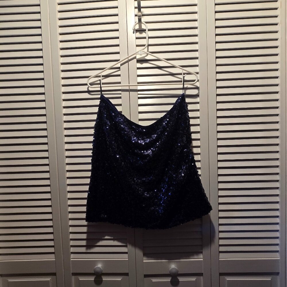 H&M Navy Blue Sequin Tube Top